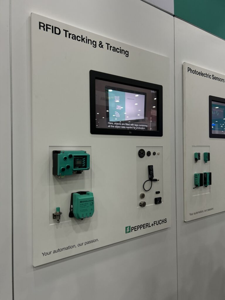 Pepperl+Fuchs highlighted its radio frequency identification (RFID) tracking and tracing capabilities at its Automate booth.