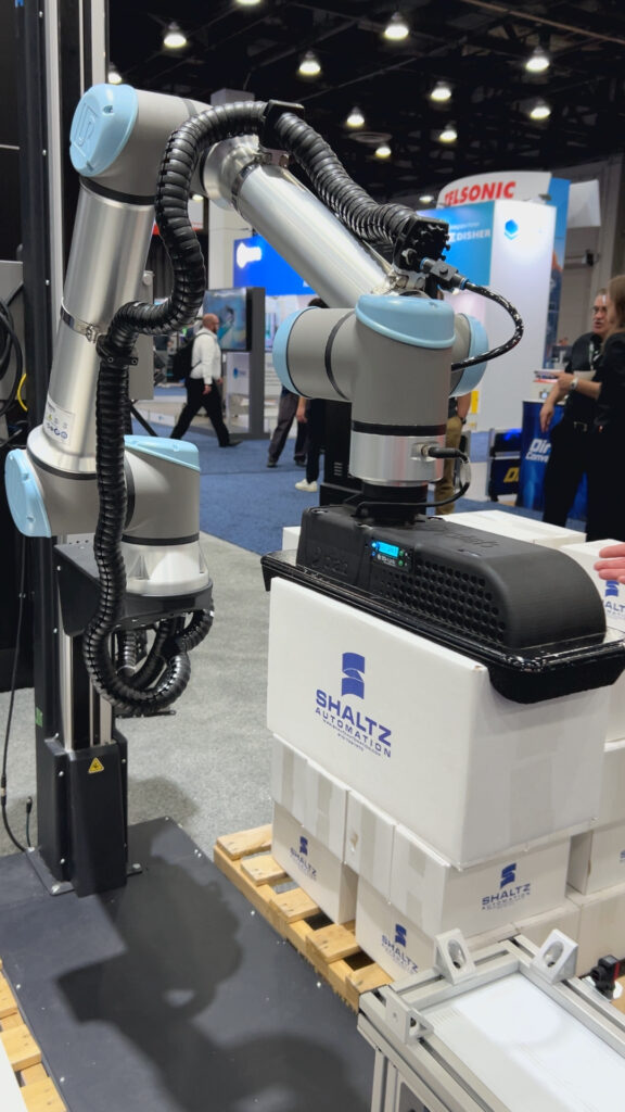 Shaltz Automation was part of Piab Group’s booth at Automate 2025 in Detroit, Michigan. The company demonstrated an end-of-line palletizer that features 10 kilograms of payload UR robot.