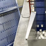 Multi-Conveyor's material handling design directed the filled and sealed single-serve plastic coffee pods into a stainless-steel bulk infeed hopper. The pods were then lifted nearly eleven feet on tall flights, providing stability for the unevenly shaped product.