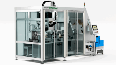 MG America introduced the GTF60 Flexi, a modular tray forming and loading machine capable of producing up to 240 cartons per minute.