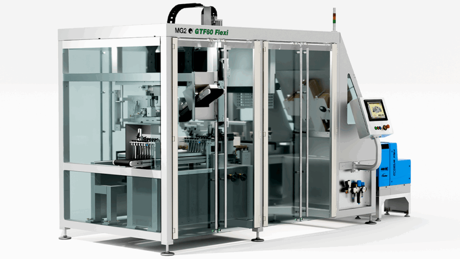 MG America introduced the GTF60 Flexi, a modular tray forming and loading machine capable of producing up to 240 cartons per minute.