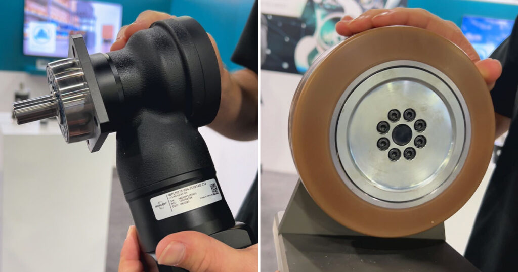 Neugart’s WPLN070 (left) and NDF064 (right) gearboxes support high-performance packaging automation, including delta robot applications.