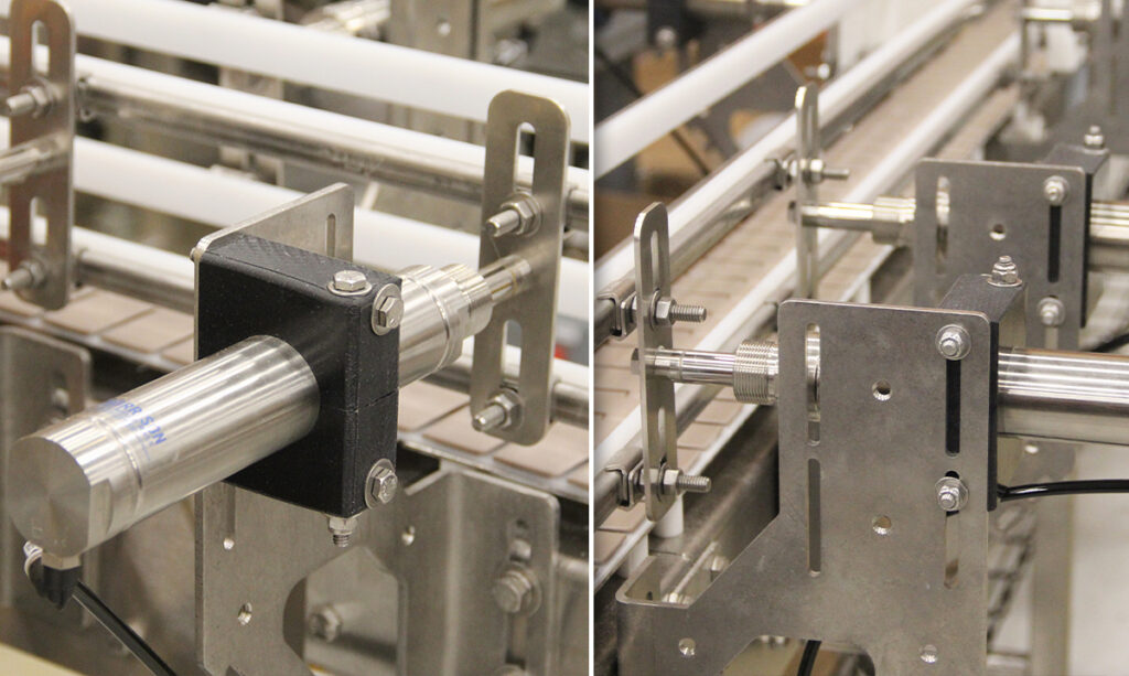 Morrison Container Handling Solutions' pneumatic auto-adjust rails, controlled by air, are designed to simplify changeovers, reduce manual labor, and ensure accurate container positioning on packaging lines.