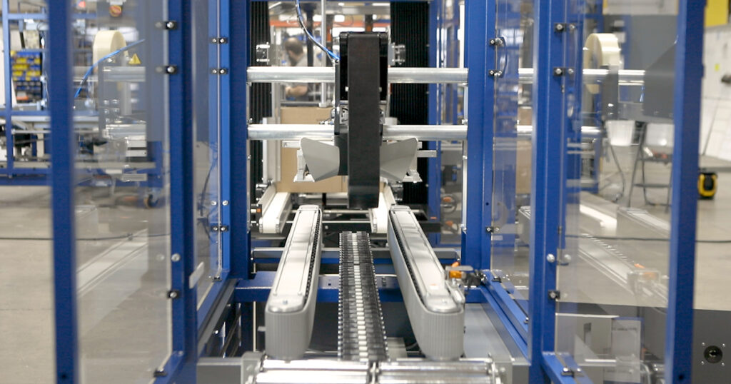 For the first time, Lantech assembles case sealers outside the Netherlands at its Louisville facility, replicating the Netherlands production layout and processes to keep machines fully interchangeable.