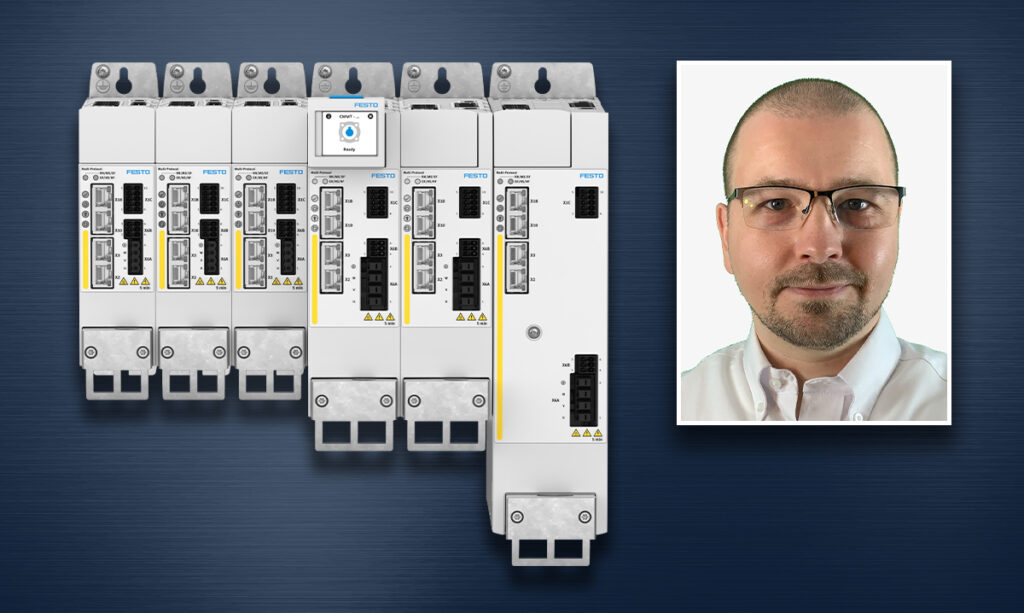 Tom Worsnopp, product marketing manager at Festo, discusses the CMMT-AS servo drives and the new S3 safety-integrated version on The Downtime podcast, highlighting advanced safety functions, drive-level security, and compact machine design for packaging automation.