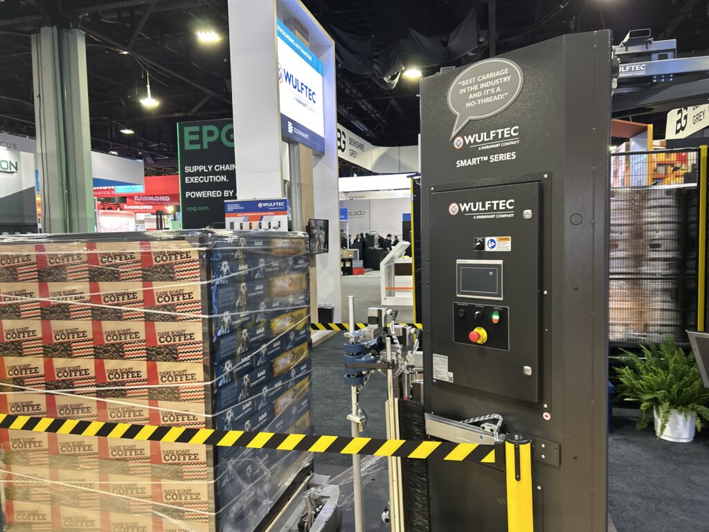 Wulftec, a Duravant company, showcased its SMART series semi-automatic turntable stretch wrapper at Modex 2026 in Atlanta, Georgia, designed for end-of-line packaging applications.