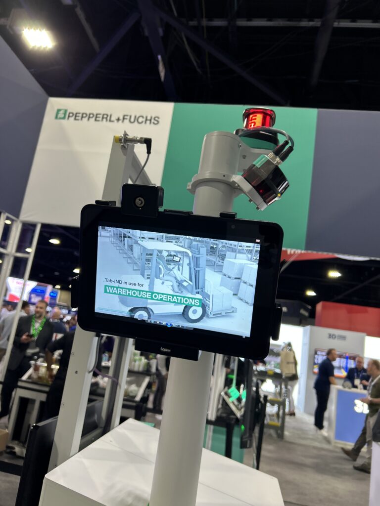 Pepperl+Fuchs Tab-IND industrial tablet series on display at Modex 2026 in Atlanta, Georgia, featuring rugged Windows-based tablets designed for industrial use in intralogistics, manufacturing, automotive, and outdoor environments.