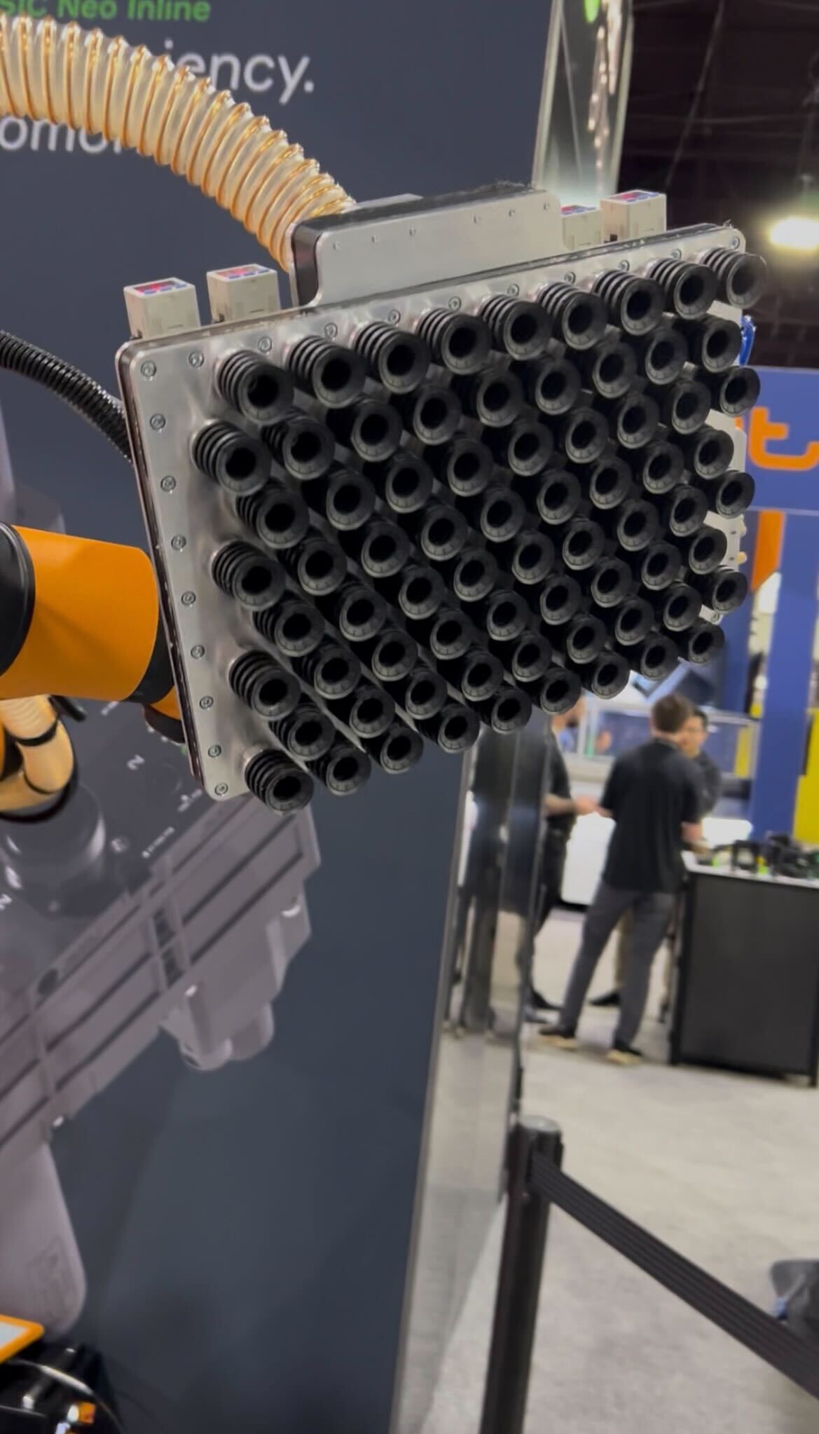Piab Group BLFF vacuum suction cup on display at Modex 2026 in Atlanta, Georgia, designed for warehousing applications and demonstrated for handling a range of package types.