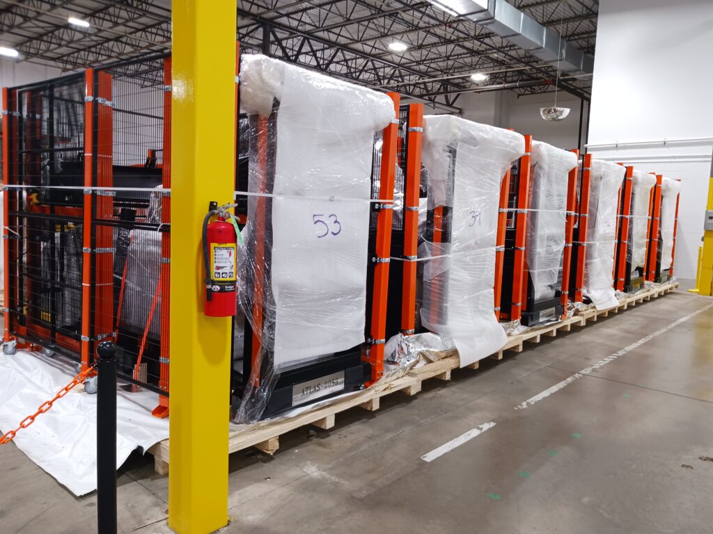 At Formic’s expanded Bolingbrook headquarters, palletizing systems are prepared for shipment to customer sites.