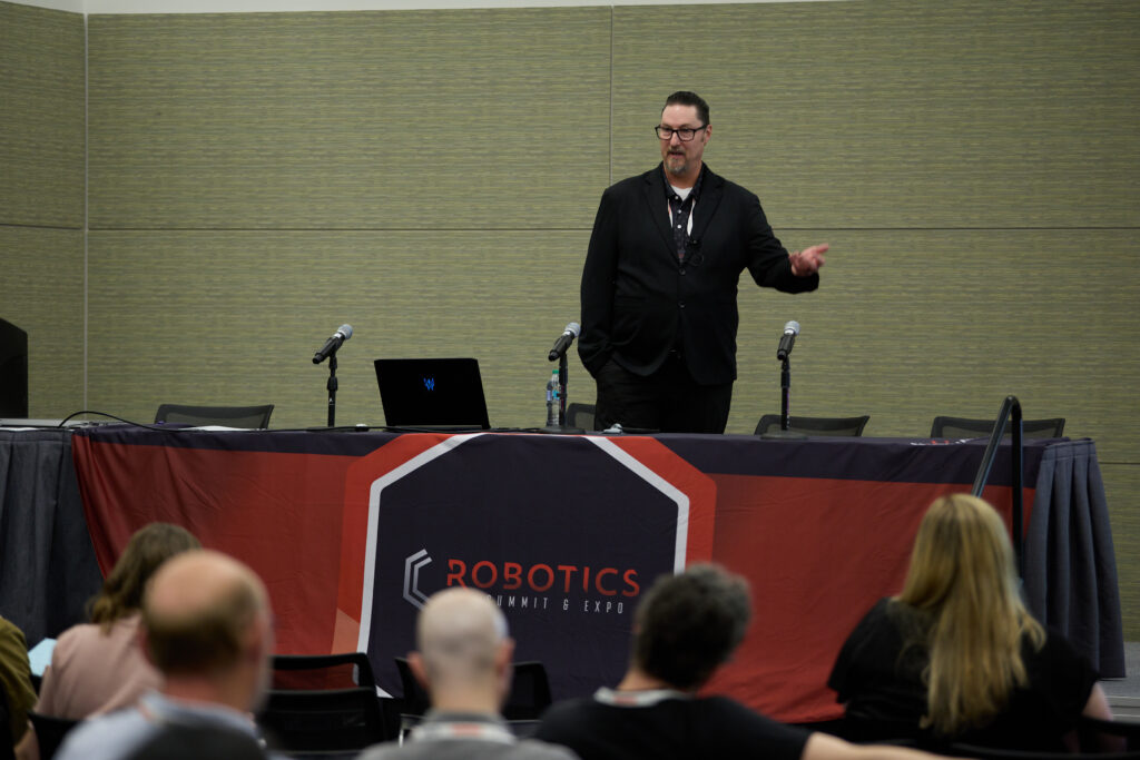 Chris Morgan, senior director of R&D at Toyota Automated Logistics, discusses how edge computing is enabling artificial intelligence applications in warehouse operations during the Robotics Summit & Expo.