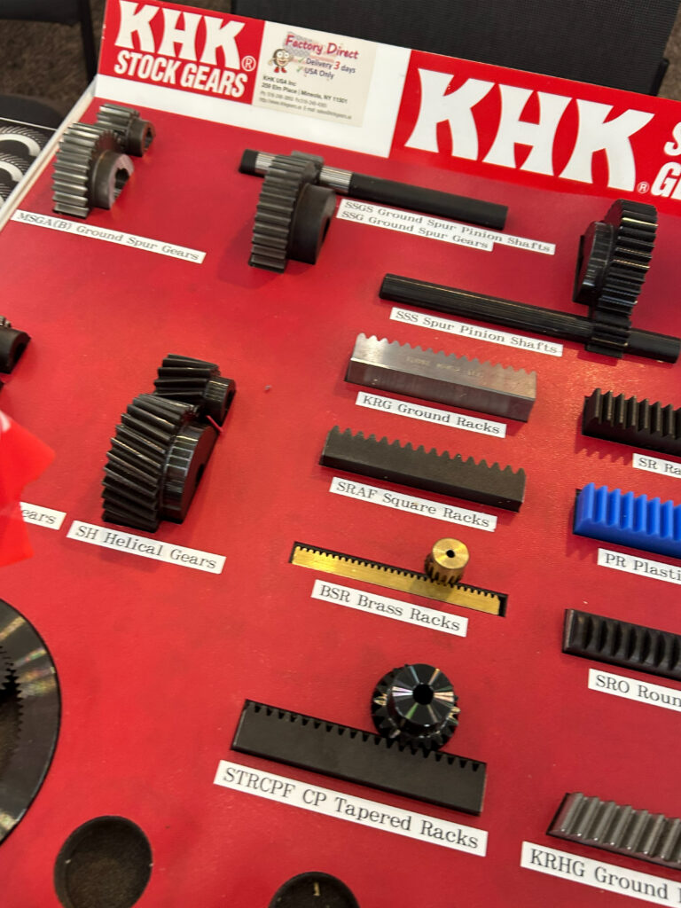 KHK USA displayed a variety of racks and gears, including helical gears and brass racks, as part of its metric gearing lineup designed for machine builders at the 2026 Robotics Summit & Expo in Boston.