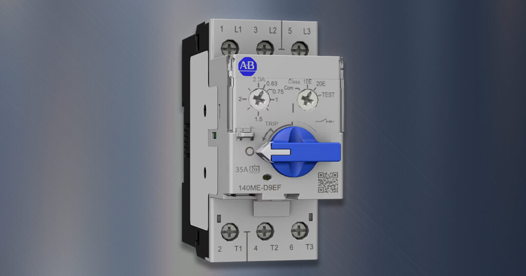 Rockwell Automation's 140ME Motor Protective Switching Device combines motor protection, disconnect capability, overload protection, and manual switching while connecting with the EtherNet/IP In-cabinet Solution for real-time diagnostics.