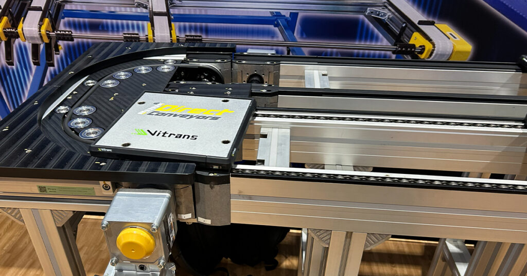 Direct Conveyor and Vitrans' pallet conveyor systems on display at Automate 2026 in Chicago.