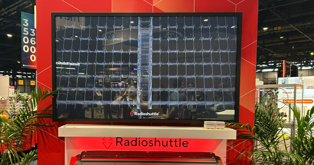 The Raymond Corporation, part of Toyota Material Handling, showcased its Radio Shuttle system at Automate 2026 in Chicago for moving pallets within high-density storage lanes.
