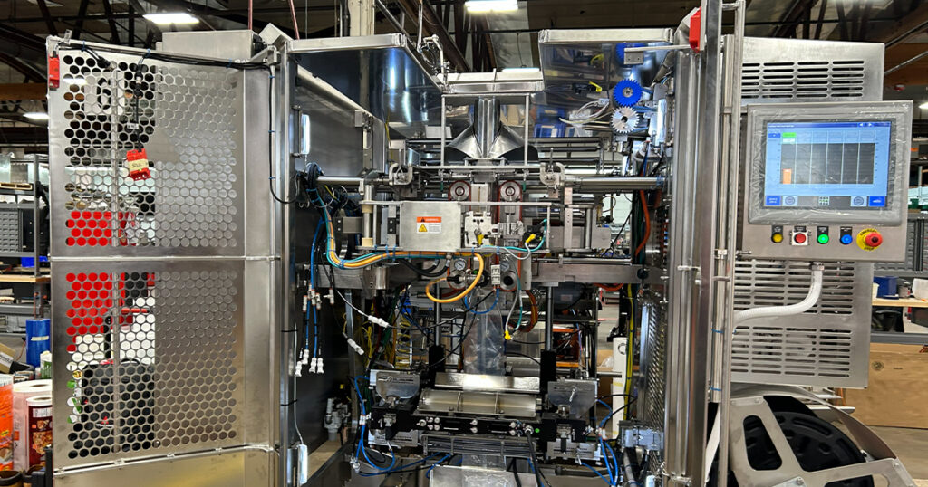 A Delta Compact vertical form-fill-seal (VFFS) bagger is assembled on the shop floor at Triangle Package Machinery.
